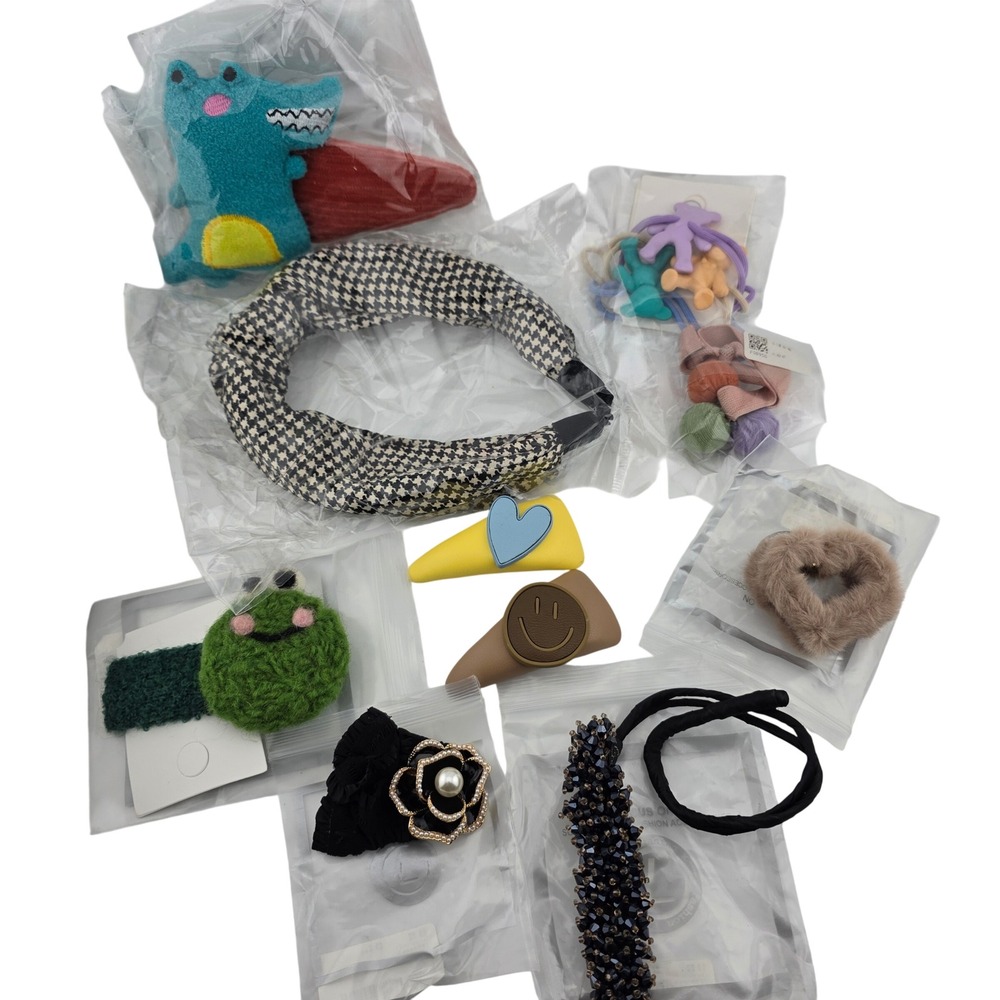 Hair Accessory Lot 10pc Headband Clips Ties Women NEW Coquette Stocking Stuffers